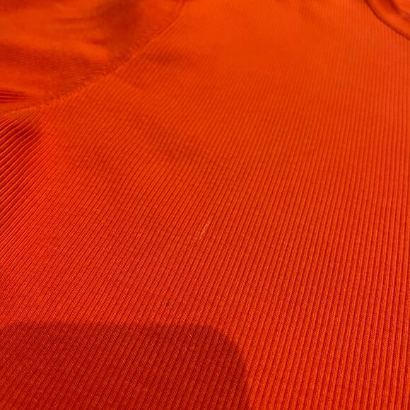 Vintage Lauren Ralph Lauren Ribbed Orange Short Sleeve Tee Sz XL Anchor Logo - Picture 4 of 6